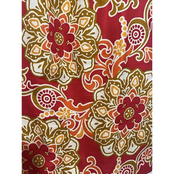 Taylor Women’s Dress Floral Red Sleeveless Silk Linen Halter Neck Lined Zipper - Picture 10 of 13